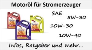 Welches Motoröl für Stromerzeuger kaufen